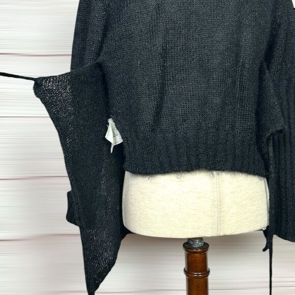Vtg Wild and Lethal Trash Kiss the Future Black Sweater Turtle Neck Mohair M - Picture 7 of 16